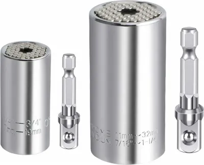 Produktbild von Universal-Steckschlüsselsatz 7–19 mm, 11–32 mm Bohrer-Steckschlüssel, Universalschlüssel, Mehrhandwerkzeug, Universal-Steckschlüssel