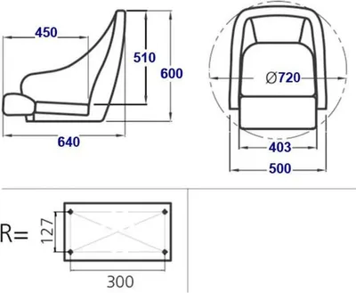 Produktbild von VETUS Driver Bootssitz in Schwarz und Weiß