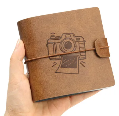 Obrázok produktu pre Mini fotoalbum, 50 vreck, hnedé, s vzhľadom kože, vhodné pre Fujifilm Instax a Polaroid