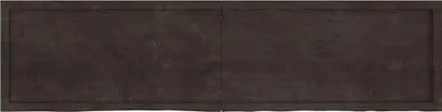 Produktbild von vidaXL Wandregal Dunkelbraun 200x50x(2-6)cm Massivholz Eiche Behandelt
