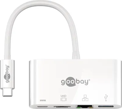 Obrázek produktu pro Víceportový adaptér USB-C™ s HDMI™ a Ethernetem, PD, bílý