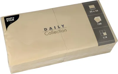 Produktbild von Servietten "DAILY Collection" 1/4-Falz 32 cm x 32 cm sand