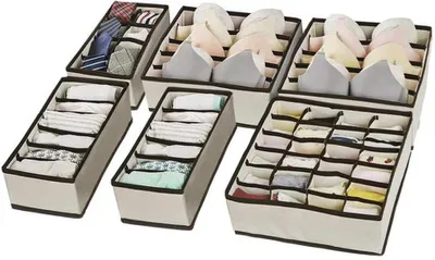 Produktbild von Azomor®️ Faltbare Schubladen-Organizer Set von 6 für Kleidung und Accessoires