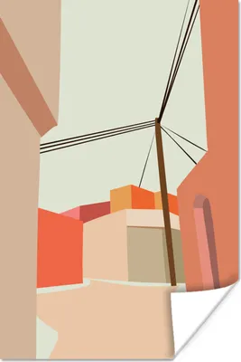 Produktbild von MuchoWow® Poster Stromkabel - Haus - Sommer 20x30 cm - Papierdruck