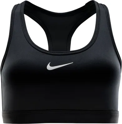 Produktbild von Nike W Nk Swsh Med Spt Bra Black/White Black/White M
