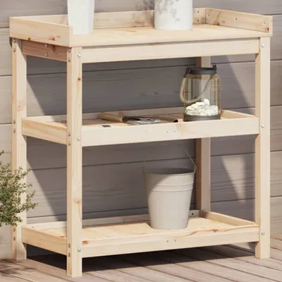 Obrázek produktu pro vidaXL Sázecí stolek s policemi 82,5x45x86,5 cm z masivního borovicového dřeva