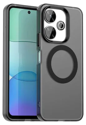 Image de Etui magnétique pour Xiaomi Redmi 13 4G, étui antichoc fin, mat et translucide Noir