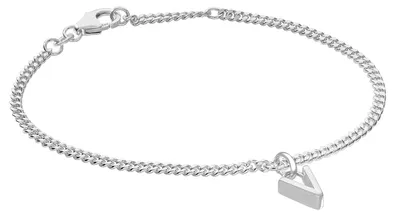 trendor 21590-V Mädchen-Armband mit Buchstabe V 925 Silber Rhodiniert 1