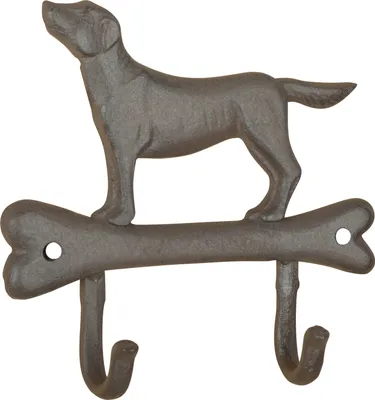 Produktbild von Esschert Design Hund auf Knochen Haken; LH231; 19,3x4,8x18,3 cm