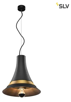 Productafbeelding van SLV 1001266 BATO 35: Binnenpendelarmatuur, zwart, messing, E27, max. 60W