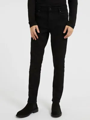 Image de Jean slim noir pour hommes, 5 poches et logo - Tendance 2023