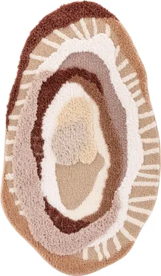 Produktbild von Badteppich - 50x80 cm - Beige - 3D-Effekt - Rutschfest - Maschinenwaschbar - Weicher Teppich - GAIA