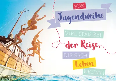 Produktbild von Jugendweihe  Glückwunschkarte im Format 115 x 17cm mit Umschlag