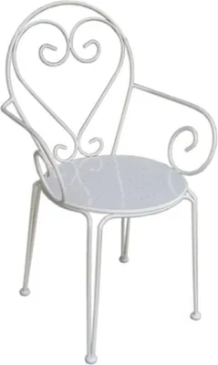 Produktbild von Set mit 4 Gartenstühlen  aus Metall im Schmiedeeisenstil – Farbe: Weiß – GUERMANTES