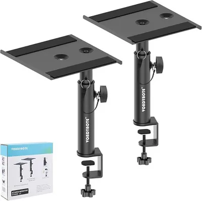 Productafbeelding van 2-delige set studiomonitorstandaards, bureauklem, luidsprekerstandaards, wandmontage