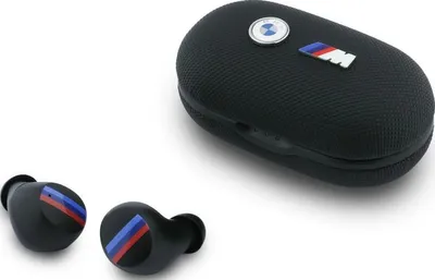 Obrázok produktu pre Slúchadlá Bluetooth TWS s kovovým logom BMW, potlačenie okolitého hluku (ENC), čierna (BMTWST18CPMEK)