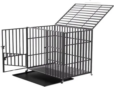 Obrázek produktu pro Psí bouda Titan – 107 cm – Kovové psí boudy – Na kolečkách – Pro velké a silné psy