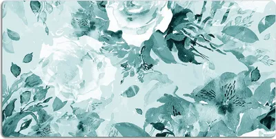 Produktbild von Schreibtischmatte Tischunterlage 90x45 cm Mauspad - Blaue Blumen
