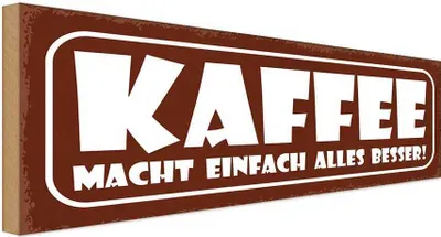 Produktbild von vianmo Holzschild 10x27 cm Kaffee macht alles besser Essen Trinken