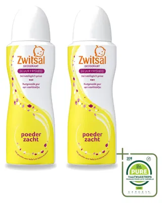 Image de 2 vaporisateurs déodorants Zwitsal Soft - Parfum poudré - 100 ml - Lot de 2