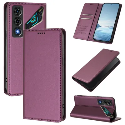 Obrázek produktu pro Kožené pouzdro pro ZTE nubia Neo 5, magnetické flipové pouzdro zPolyuretankůže se stojánkem Fialová
