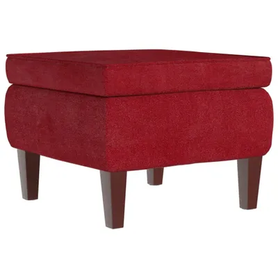 Image de Tabouret avec pieds en bois Rouge bordeaux Velours
