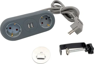 Image de Prise de table Unitec 2x avec 2x USB Distributeur multiprise