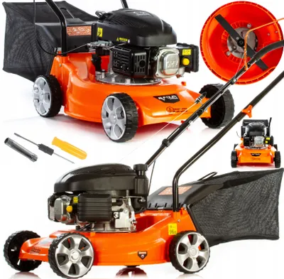 Produktbild von DEMON Leichte Benzin Rasenmäher aus Verbundwerkstoff | Waage 19kg| Motor 1,47 kW | Mähbreite 40cm | Graskorb 40 L