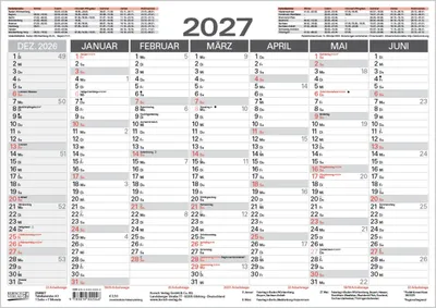Produktbild von Tafelkalender A3 2027