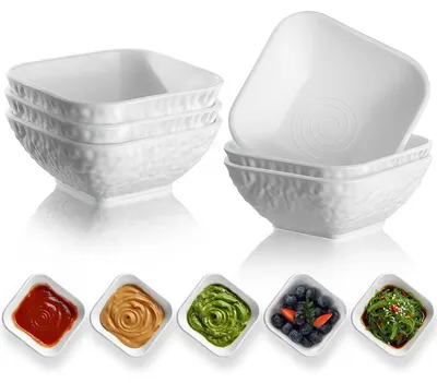 Dip-Schalen Set 6x 180 ml, weiß, wiederverwendbar