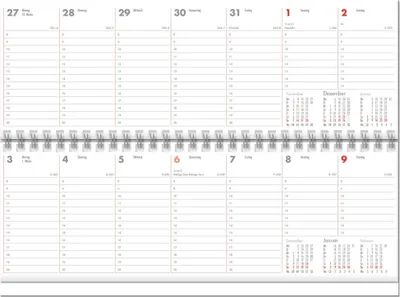 Produktbild von Schreibtisch Querkalender, 1 Woche/1 Seite, 64 Seiten, Kartoneinband weiß