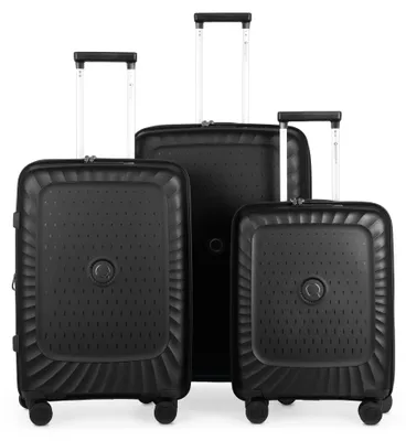 Image de HAUPTSTADTKOFFER - Kotti - Set de 3 valises coque dure robuste en matériau PP recyclé Trolleys légers Polypropylène coque dure, 4 roulettes, serrure TSA,Noir