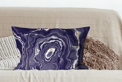 Produktbild von MuchoWow® Zierkissen Sofakissen Wohnzimmer Dekokissen 60x40 cm Marmor - Geode - Achat - Gold - Kopfkissen - Polster mit Foto