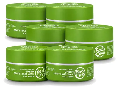 Zdjęcie produktu dla 6 sztuk żelu/wosku do stylizacji włosów Red One Aqua Hair Gel Wax w kolorze zielonym - 150 ml - zestaw ekonomiczny