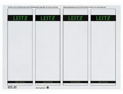 Produktbild von Leitz PC-beschriftbare Rückenschilder für Leitz Qualitäts-Ordner 180°, Standard- und Hartpappe-Ordner, Grau, Rechteck, Ring binder, Papier