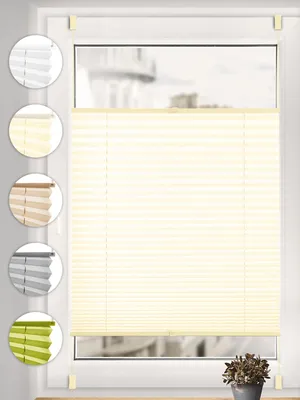 Produktbild von Sonello Plissee Klemmfix ohne Bohren 60cm x 220cm Creme Faltrollo Plisseerollo Jalousie für Tür & Fenster Blickdicht Sichtschutz Sonnenschutz Fertifplissee Rollo, KI-generiertes Bild