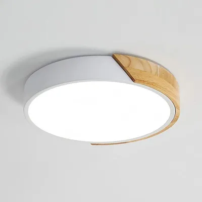 Produktbild von LED Runde Holz Deckenleuchte 24W, Innenleuchten Deckenleuchte 6000K (kaltweiß), Moderne Deckenleuchte Ø30*5CM für Schlafzimmer, Küche, Wohnzimmer, Esszimmer, Büro