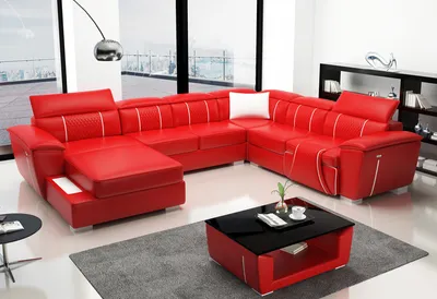 Produktbild von Ledersofa Couch Polster Designer Leder Sofas Sofa U-Form Couchen Wohnlandschaft