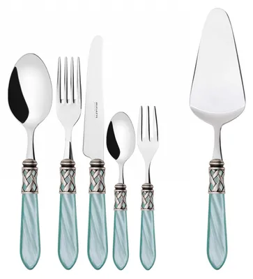 Immagine prodotto di ALADDIN Ghiera Argento Anticato, Posate Set 31 Pz, Scatola Gallery, Casa Bugatti