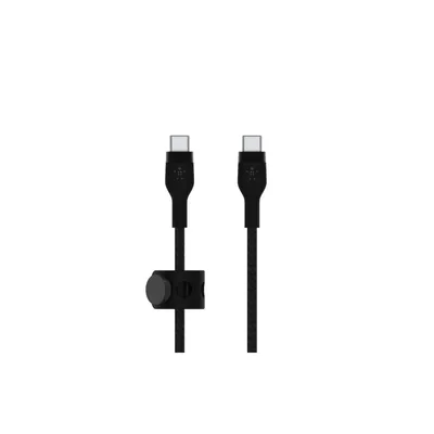 Productafbeelding van Belkin Flex USB-C naar USB-C kabel, tot 60W, 2 meter, zwart. Artikelnummer: CAB011bt2MBK