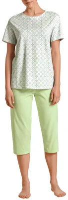 Productafbeelding van CALIDA Spring Nights pyjama voor dames, 3/4 pijpen, gemaakt van 100% katoen, ademend en comfortabel