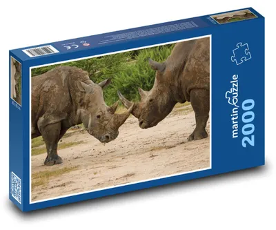 Obrázok produktu pre Puzzle 2000 Nosorožce v divočine - martinpuzzle