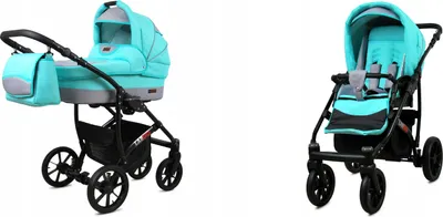 Produktbild von BabyLux® Largo | 2in1 Kinderwagen Set | Mint | Kombikinderwagen | Kinderwagenset | Buggy + Babyw