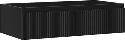 Produktbild von Mexen Rivel Badezimmerschrank für Waschbecken 90 cm, 1 Schublade, gerillt, schwarz matt - 91A20-09023-1-BF71