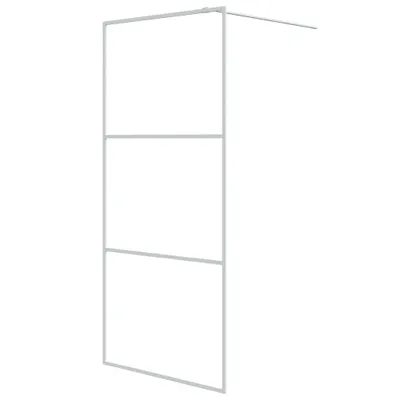 A white metal frame for a shower enclosure, shown against a white background.