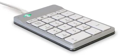 Produktbild von R-Go Numpad Break, Nummernblock, kabelgebunden mit USB-C/A, mit Pause-Software, Weiß