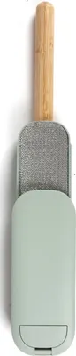 Produktbild von Fusselbürste mit Bambusgriff, wiederverwendbar, selbstreinigend, ca. 8x8x32 cm, entfernt Fusseln und Haare, ideal für Kleidung, Polster und Möbel