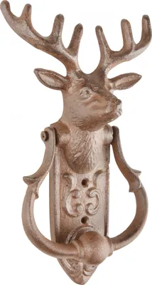 Produktbild von Esschert Design Türklopfer Hirsche braun Gusseisen 6,2 cm x 13 cm x 22,8 cm Deko