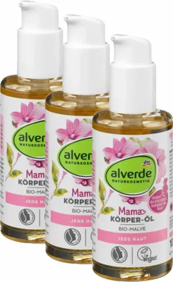 Obrázok produktu pre 3 x alverde prírodná kozmetika - Telový olej Mama Organic Mallow (3 x 100 ml)