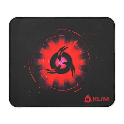 Produktbild von KLIM KM01, Schwarz, Rot, Abbildung, Stoff, Anti-Rutsch-Basis, Gaming-Mauspad
